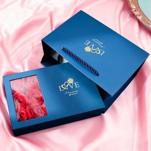 Boîte de 6 roses éternelles en savon, motif bijoux, avec couvercle fenêtre, pour la Saint-Valentin, vente en gros, cadeau - Product Image 4