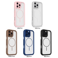 Étui de téléphone portable antichoc magnétique en TPU+PC pour 11/12/13/14/15/16/17 Pro Max/14 Plus avec protection de l'objectif