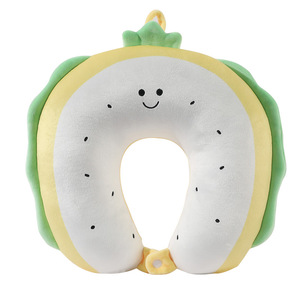 Almohada de viaje con forma de U con diseño de frutas, soporte portátil para el cuello con máscara para los ojos 2 en 1 para uso general, material de poliéster - Product Image 3