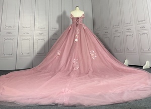 Boda fiesta mujer noche elegancia chica gorda fuera del hombro <span class=keywords><strong>Quinceañera</strong></span> elegante <span class=keywords><strong>2022</strong></span> princesa Rosa vestido <span class=keywords><strong>de</strong></span> baile vestido <span class=keywords><strong>de</strong></span> Graduación - Product Image 4