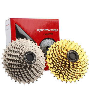 Roue libre de vélo de route RACEWORK, <span class=keywords><strong>cassette</strong></span> à <span class=keywords><strong>11</strong></span> vitesses, <span class=keywords><strong>11</strong></span>-28/<span class=keywords><strong>32</strong></span>/34T, volant d'inertie de vélo, pièces de vélo dorées et argentées - Product Image 1
