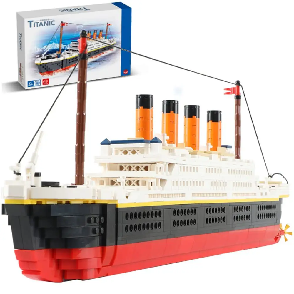 Toylinx 6001 nổi tiếng Movie RMS tàu 4050 + pcs Titanic tàu du lịch sang trọng mô hình gạch khối xây dựng Titanic Mô hình tàu đồ chơi