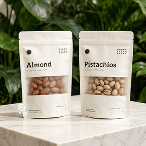 Bolsas de papel kraft con cierre de cremallera |   Envases de Alimentos a Prueba de Humedad para Aperitivos y Galletas - Product Image 1