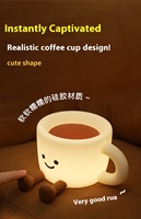 Tasse à café en silicone Veilleuse Contrôle tactile Lumière LED Lampe de chevet Sommeil Clap