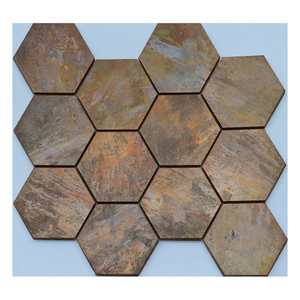 ZF Bronze Antique Metal Brass <span class=keywords><strong>Mosaic</strong></span> Hình Lục Giác Và Kim Cương Hình Khảm Gạch Mẫu Đồng Khảm Để Bán - Product Image 2