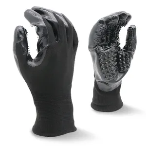 ENTE安全新款五指黑色宠物狗猫按摩清洁脱毛美容手套