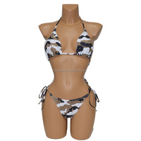 S676 Une Pièce Sexy Strass Bikini Imprimé Léopard Body Diamant Bikinis