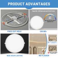 Plaques de guidage de lumière en verre et aluminium modernes à haute efficacité, éclairage intérieur, chambre à coucher, salon, panneaux LED encastrés ronds