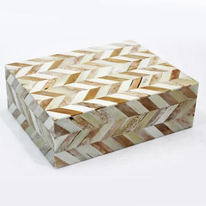 Boîte à bijoux de rangement en incrustation d'os faite à la main pour la décoration intérieure Boîtes de rangement et organisateur de bijoux en corne et MDF de haute qualité - Product Image 6