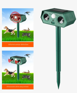Nouveau répulsif solaire à ultrasons <span class=keywords><strong>et</strong></span> LED stroboscopique pour chats, chiens, oiseaux, rongeurs, serpents, sangliers - Dispositif de lutte antiparasitaire extérieur - Product Image 4