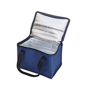 Sacs isothermes promotionnels personnalisés en non-tissé avec isolation en feuille d'aluminium, fermeture éclair, pour le transport et le shopping, sur mesure - Product Image 1