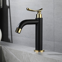 Robinet de lavabo moderne en acier inoxydable SUS304, monocommande eau froide, à poser sur le comptoir, pour projets de toilettes publiques