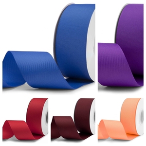 شريط جروجران مخصص بالجملة من المصنع، عرض 1-1/2 بوصة (38 مم)، مجموعة شرائط صلبة مخصصة ذات وجهين، 100% بوليستر، شريط هدايا عادي - Product Image 3