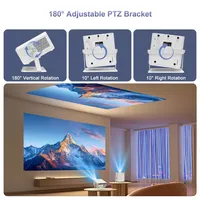 Projecteur Flixtone D9W Mini Pro 4K 2700 ANSI 1080P 360 °   Support réglable pour projecteur Beam Gimal avec système d'exploitation Android 14.0 pour cinéma maison