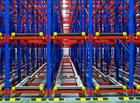 Système de rayonnage de stockage d'entrepôt semi-automatique réglable, système de rayonnage à navette à palettes, système de stockage à navette radio, étagères empilables