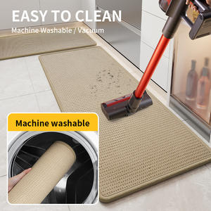 Tapete de Cocina Antideslizante, Resistente al Aceite y al Agua, Rectangular, Absorbente, con Base de Espuma Tipo Waffle, Color Beige, Estilo 2025 - Product Image 5