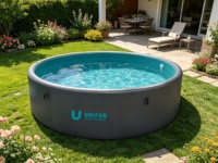 Piscine gonflable ronde en PVC Drop Stitch personnalisée de qualité supérieure, grande baignoire de bain froid, piscine hors sol pour bain froid et spa