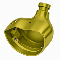 Pièces d'écouteurs OEM usinées CNC en aluminium 6061 anodisé jaune, assemblage d'appareils audio, usinage de précision sur tour