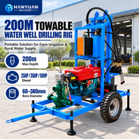 Mini Foreuse Portable de Puits d’Eau 200m 35HP Boue et Air Machine de Forage de Puits d’Eau pour Irrigation Agricole