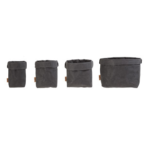 Set di 4 contenitori portaoggetti in tessuto Panera Tex, organizer in tela grigia per casa, ufficio e camera da letto - Product Image 1