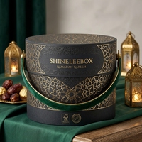 Boîte cadeau de luxe pour le Ramadan, boîte ronde en carton rigide pour dattes et chocolat