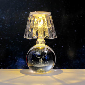 Petite <span class=keywords><strong>lampe</strong></span> de nuit LED en verre lumineux, <span class=keywords><strong>lampe</strong></span> de table mignonne pour chambre à coucher, ambiance créative, planète sculptée en 3D à l'intérieur, fonctionne sur piles, bureau - Product Image 5