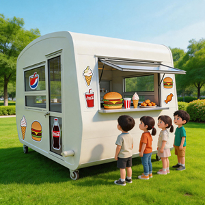 Food Truck Rétro Moderne en Acier Inoxydable et Fibre de Verre, Résistant à la Rouille, pour Hot-dogs, Frites, Restauration Commerciale, Extérieur, Fast-food - Product Image 2