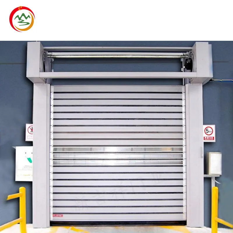 Puerta enrollable rápida de aluminio automática, persiana de Metal de alta velocidad, puerta dura