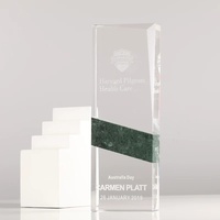 Trophée personnalisé en marbre, récompense créative en verre cristal pour compétition d'employés, médaille pour réunion annuelle, présentation des prix