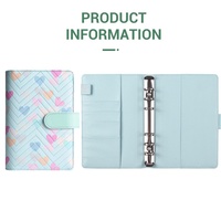Carnet A6 en similicuir couleur bonbon, en stock pour l'exportation, avec reliure à 6 anneaux, organiseur de budget personnalisable, idéal comme cadeau