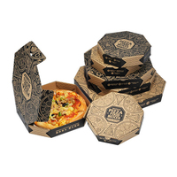 Boîte à pizza octogonale personnalisée en gros avec gaufrage, matériaux recyclés, boîtes rigides, conception thermique, tailles et logo personnalisés