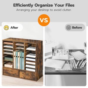 24 ngăn thư SORTER Văn Học tổ chức với ngăn kéo có thể điều chỉnh lớp học hộp thư bằng gỗ giấy tổ chức - Product Image 4