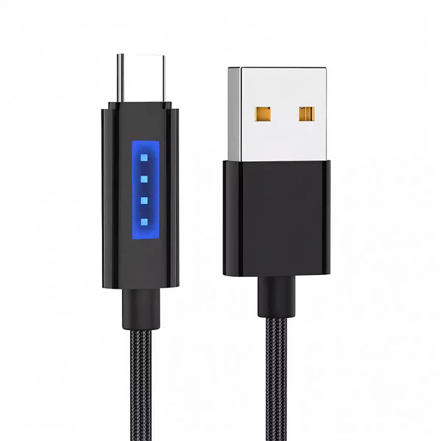 Smart Power-off Charge Cable 6A Super Flash Type-C Weaving Data Cable for iphone 15/17 for vivo OPPO