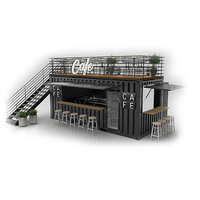 Fast Food Conteneur Maison Kiosque Conteneur À Café Maison Flatpack Conteneur Café Maison bar Toit Pont Pub