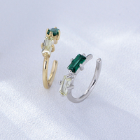 KE4129 Psj, Pendientes de Clip de Plata de Ley 925 Chapados en Oro de 14k y 18k, Sin Perforación, con Circonita Cúbica para Niñas