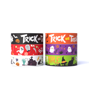 Bracelets en papier Happy Halloween bon marché, Bracelets étanches en Tyvek pour la fête d'Halloween Dragonne jetable - Product Image 1