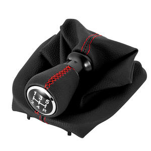 Funda de cuero para palanca de cambios con costuras rojas para Peugeot Citroen 206 307 estilo clásico - Product Image 2