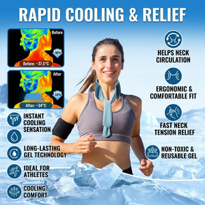 Instant <strong>Cooling</strong> <strong>Neck</strong> <strong>Wrap</strong> - Portable Reusable Ice Pack for Summer Heat, Sports &amp; Outdoor Relief Stay Cool This Summer - Product Image 5