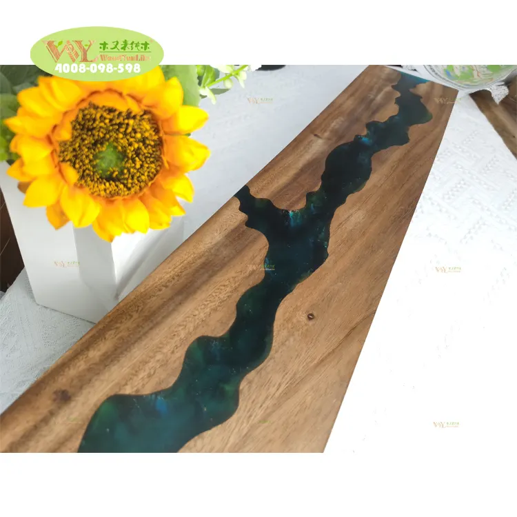 Personalizar epoxi río estantería Borad mesa de comedor con tablero decorativo y mesa de té