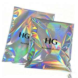 Bolsas de Envío Personalizadas con Lámina Plateada, Autoadhesivas, Holográficas, de Poliéster, para Empacar Ropa - Product Image 2