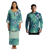 Nouvelle collection 2026 : Ensemble couple personnalisé avec logo – Chemise hawaïenne Aloha et Robe Puletasi polynésienne pour femme, motif tribal samoan