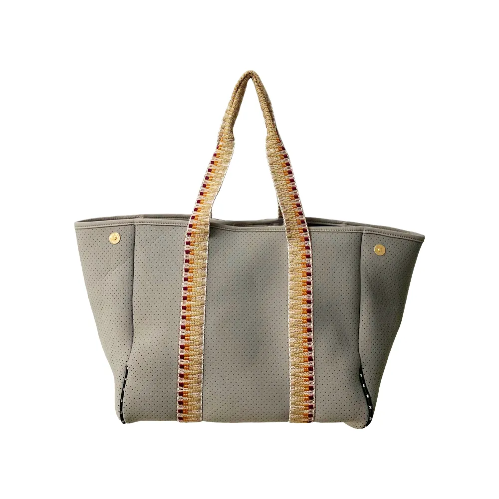 2023 New Trendy Fashion Snake Pattern Neoprene Shopping Tote Bag