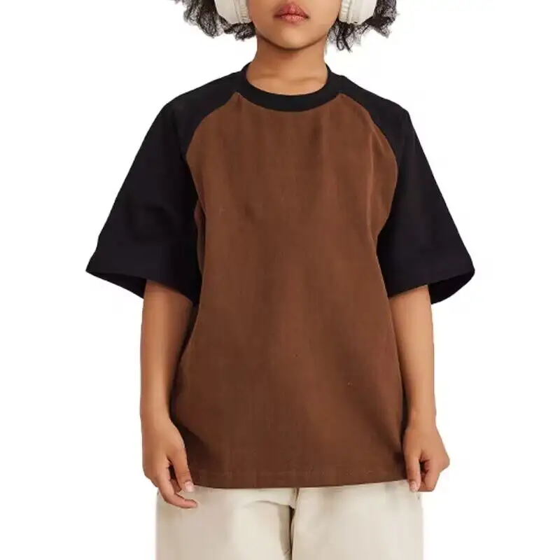 Marchio elegante con Logo stampato personalizzato privato T-neck traspirante per bambini maglietta personalizzata girocollo di qualità t-Shirt in cotone