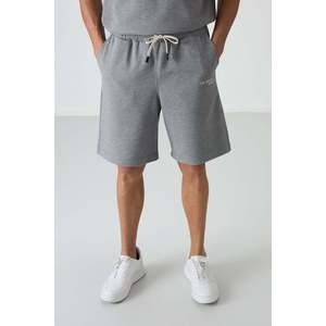Conjunto de Pantalones Cortos de Algodón Gris Melange para Hombre, Corte Holgado Estilo Bermuda, 100% Algodón, Textura Suave, Cómodo de Usar 85250 - Product Image 2