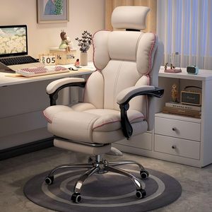 Sedia da Ufficio Ergonomica in Pelle di Lusso, Comoda Poltrona Reclinabile Girevole per Dirigenti, Campione Gratuito - Product Image 1