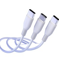 USB A'dan 3 USB C'ye Çoklu Şarj Kablosu 1M Dolaşmayan Akıllı Telefon Tablet Kulaklık Araç Şarj Cihazı OEM Çoklu Usb c Şarj Kablosu