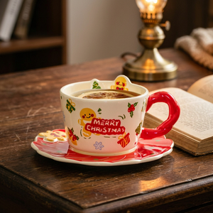 220ml Christmas Ceramic <b>Mug</b> and Saucer Set Novelty Cute Design - Product Image 3