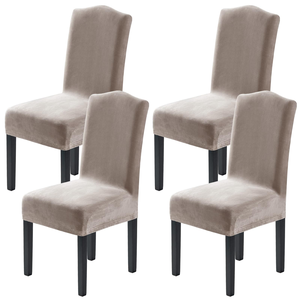 Thick Luxury Customized Fundas De Sillas Dining Seat <b>Covers</b> Elastic Velvet <b>Stretch</b> Spandex Dining Chair <b>Cover</b> - Product Image 1
