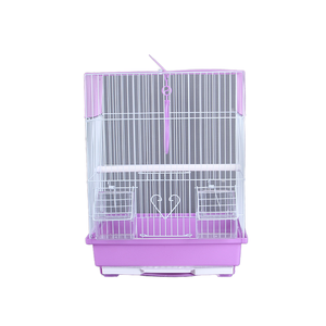 Özelleştirilebilir renkler Modern katı toz kaplı Birdcages taşınabilir demir tel kutusu Pet kafesleri evler nefes plastik tepsi - Product Image 1