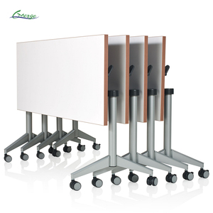 Mesa <span class=keywords><strong>de</strong></span> Conferencia Modular Moderna <span class=keywords><strong>de</strong></span> Alta Calidad con Tapa Abatible, Mesa <span class=keywords><strong>de</strong></span> Entrenamiento Plegable <span class=keywords><strong>para</strong></span> Oficina y Escuela, Diseño Plegable Conveniente - Product Image 1